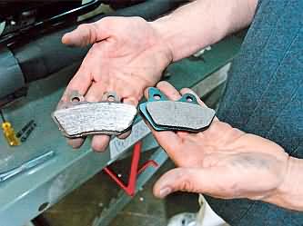 plaquettes de freins usées